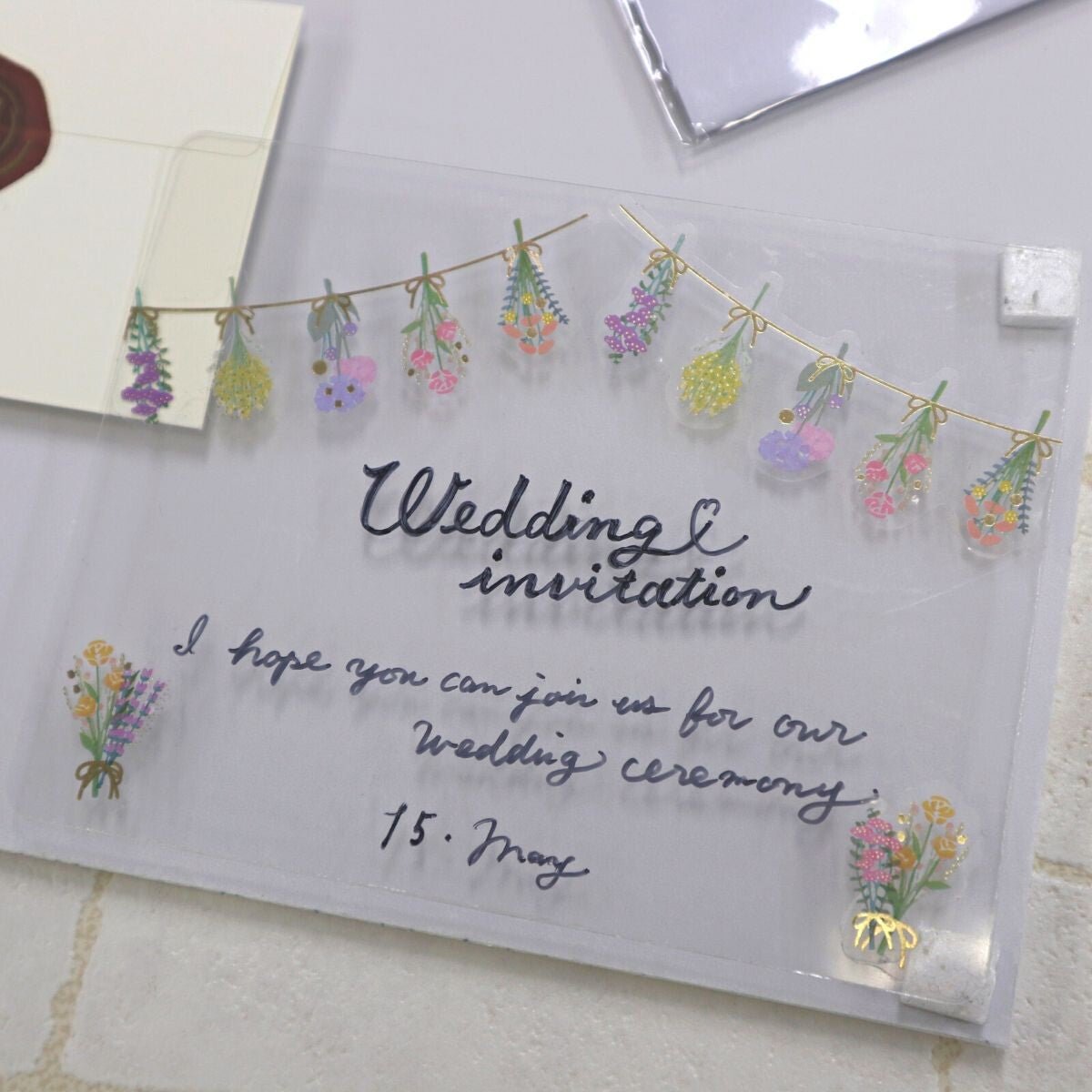 Flake Seal Stickers - Kira Kira - Glitter Clear Dried flower - K A M I - Stickers - World Craft