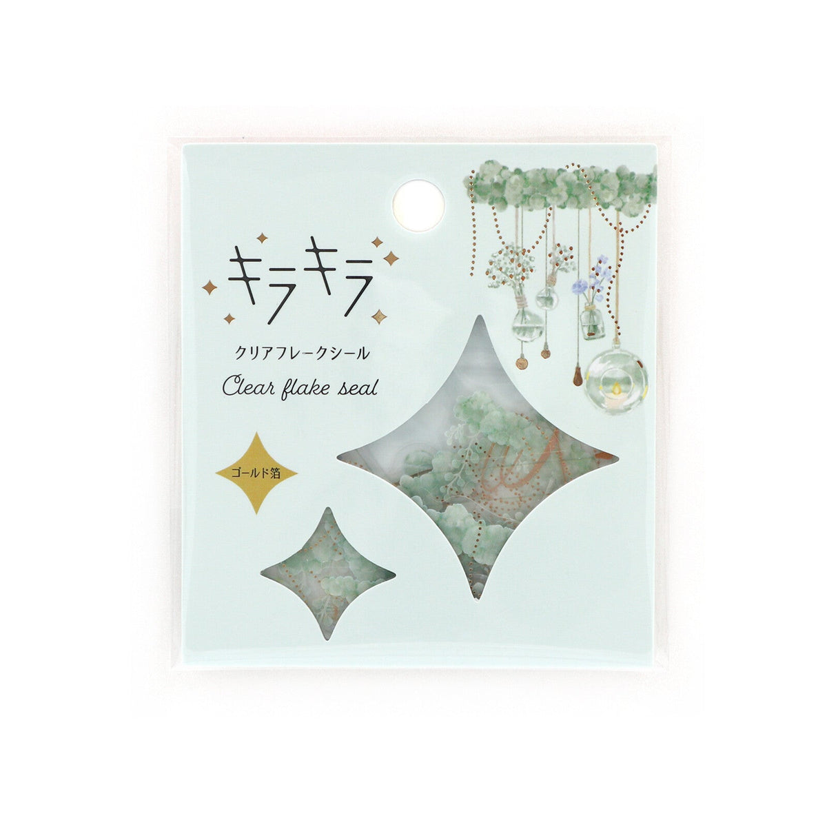 Flake Seal Stickers - Kira Kira - Glitter Clear Garden Party - K A M I - Stickers - World Craft
