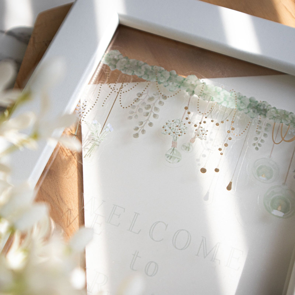 Flake Seal Stickers - Kira Kira - Glitter Clear Garden Party - K A M I - Stickers - World Craft