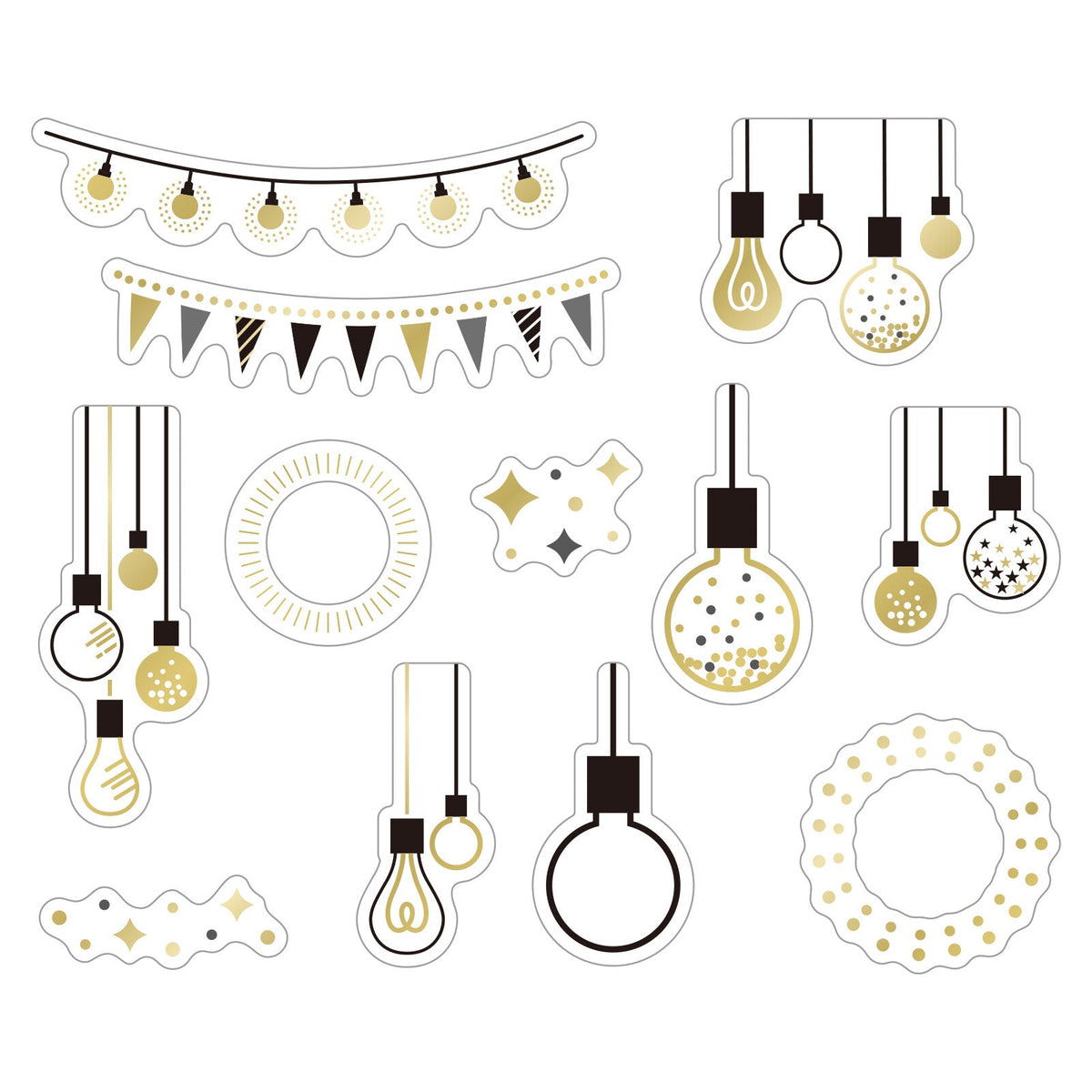 Flake Seal Stickers - Kira Kira - Sparkling Clear Lights - K A M I - Stickers - World Craft