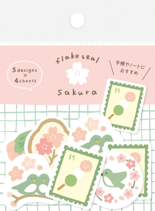 Flake Seal Stickers - Sakura - K A M I - Stickers - Furukawa Shiko
