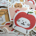 Flake Seal Stickers - Watashi Biyori - Yuru Neko - K A M I - Stickers - Furukawa Shiko