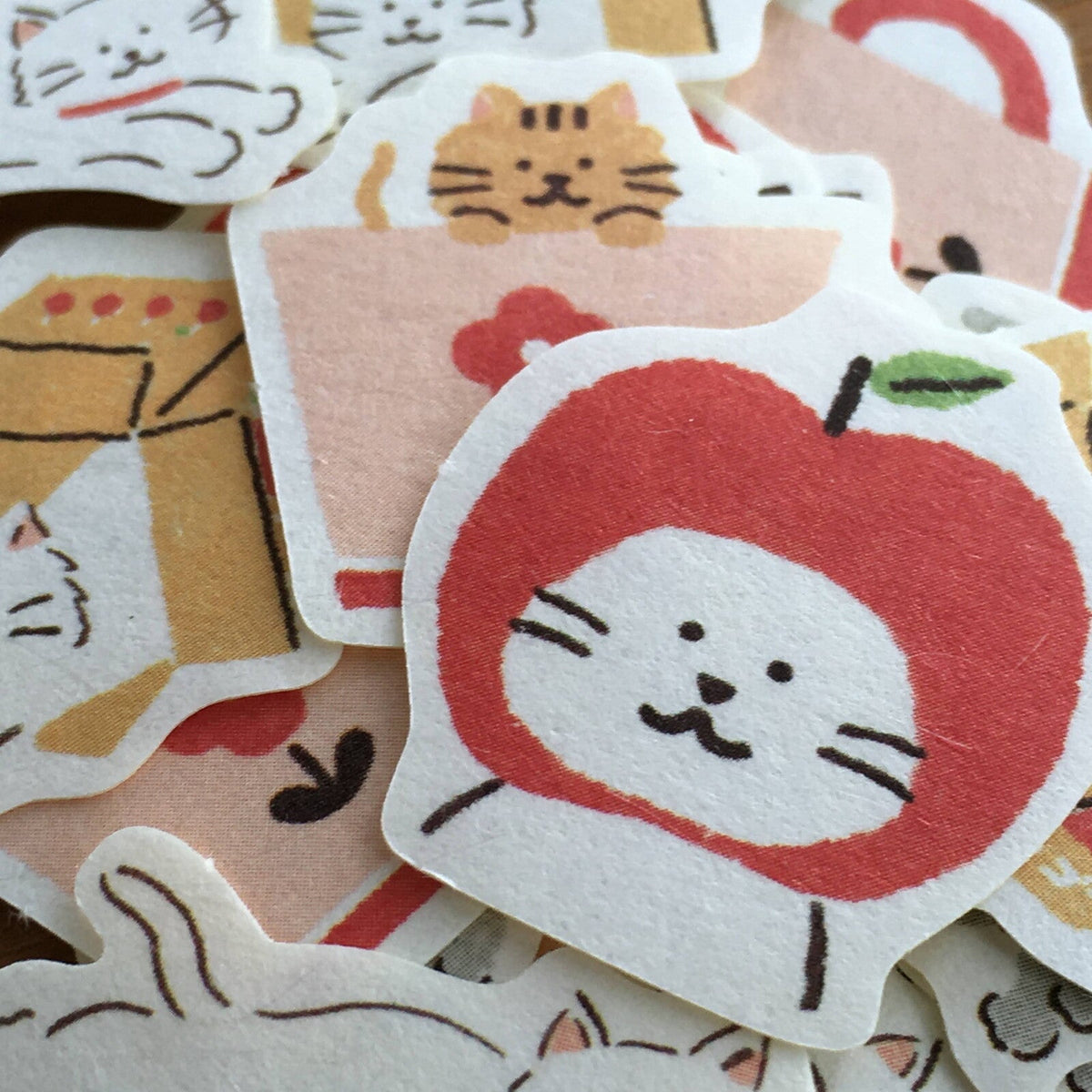 Flake Seal Stickers - Watashi Biyori - Yuru Neko - K A M I - Stickers - Furukawa Shiko