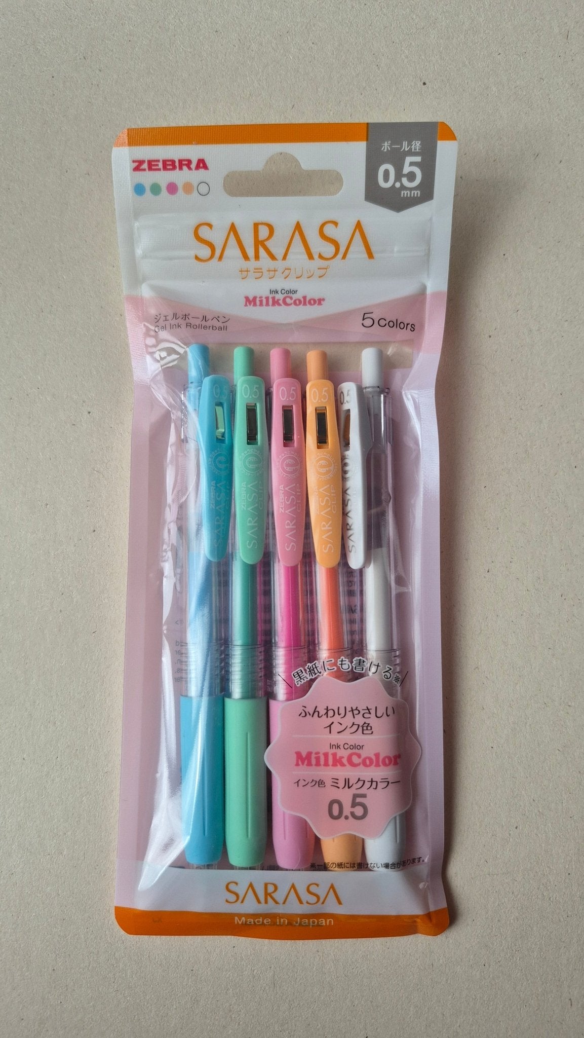 Set de Stylos Gel - Zebra Sarasa Clip - Milk - KAMI Paper - Papeterie et objets japonais choisis avec soin - Stylo - Zebra