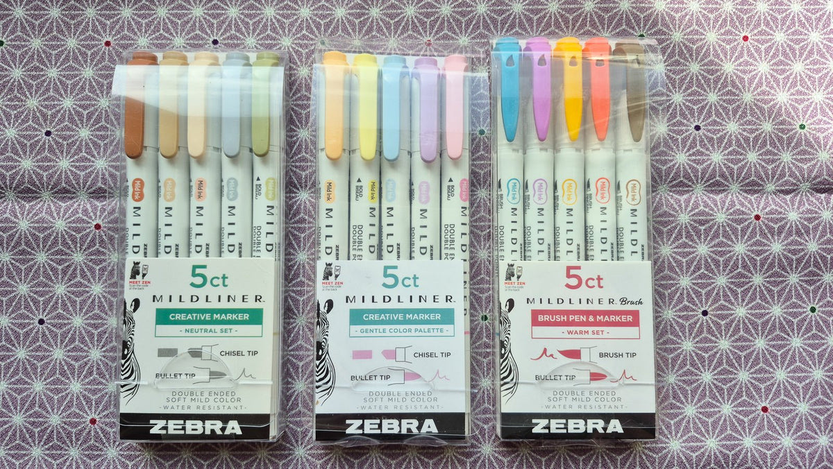 Set de Surligneurs Mildliner - Zebra - Gentle - KAMI Paper - Papeterie et objets japonais choisis avec soin - Surligneur - Zebra