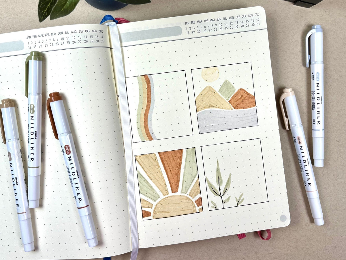 Set de Surligneurs Mildliner - Zebra - Neutral - KAMI Paper - Papeterie et objets japonais choisis avec soin - Surligneur - Zebra