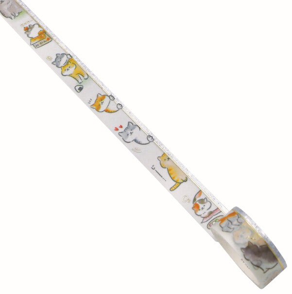 Washi Tape - Kira Kira - Vertical Cats - K A M I - Washi Tape - World Craft