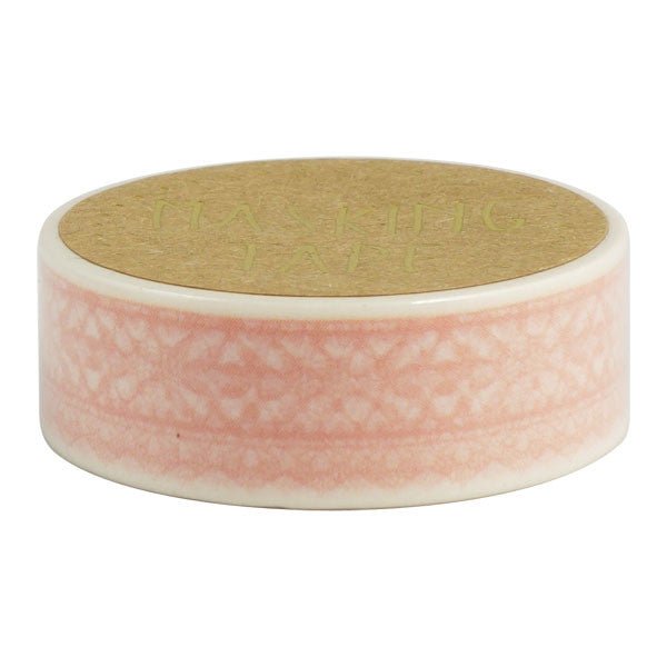 Washi Tape - Pink Lace - K A M I - Washi Tape - World Craft