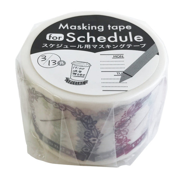 Washi Tape Special Dates Agenda - Couronnes de fleurs - K A M I - Washi Tape - World Craft