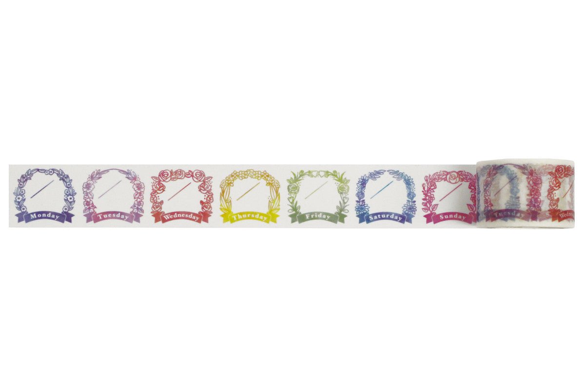 Washi Tape Special Dates Agenda - Couronnes de fleurs - K A M I - Washi Tape - World Craft