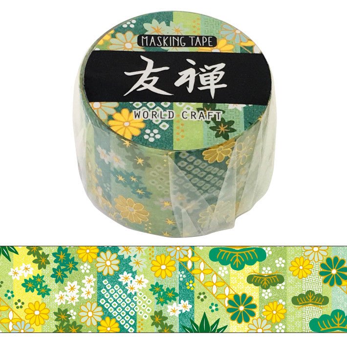 Washi Tape Yuzen - Chiyogishi Young Grass - K A M I - Washi Tape - World Craft