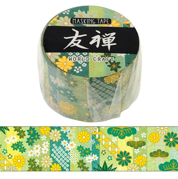 Washi Tape Yuzen - Chiyogishi Young Grass - K A M I - Washi Tape - World Craft